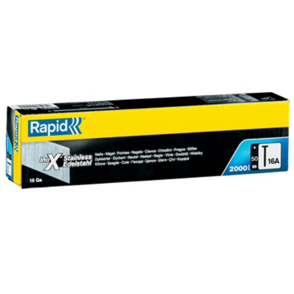 Clou à pointe biseautée n°16A Rapid incliné à 20° - acier inoxydable A2 - longueur 50 mm - boîte de 2000