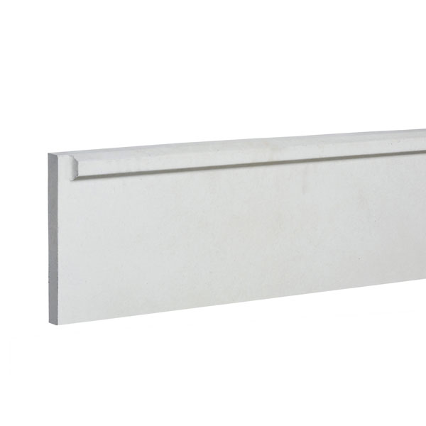 Plaque de soubassement béton 1/2 chaperon incorporé - 35,00 cm x 4,00 cm - Long. 2,50 m