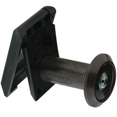 Judas optique Abus 2300 avec capot cache lumière pour porte de 35 à 53 mm - Ø 14 mm - vue à 180° - brun