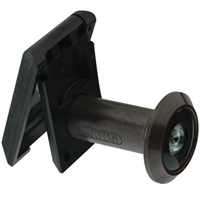 Judas optique Abus 2300 avec capot cache lumière pour porte de 35 à 53 mm - Ø 14 mm - vue à 180° - brun