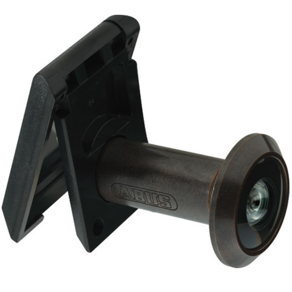 Judas optique Abus 2300 avec capot cache lumière pour porte de 35 à 53 mm - Ø 14 mm - vue à 180° - brun
