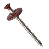 Vis bois inox pour tuile de rive - TGS Torx - Rouge tuile RAL8012 - 4,5 MM x 60,0 MM - Boîte de 100