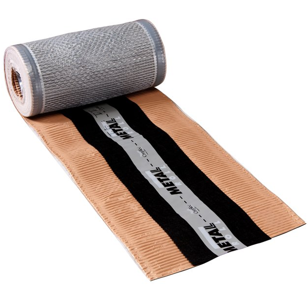 Closoir souple ventilé Metalroll Monier pour faîtage et arêtier - Beige rosé - 32-38 CM - rouleau de 5 M