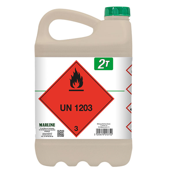 Mélange prêt à l'emploi pour moteurs 2 temps - Marline Classic 2T - Super carburant 95E5 + lubrifiant 3% - Bidon de 5 litres