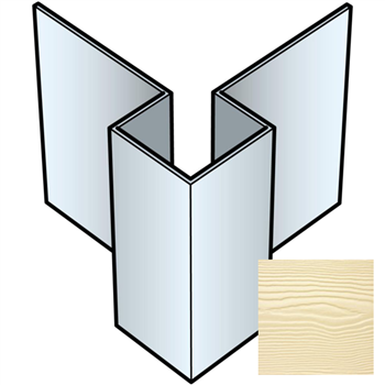 Profil d'angle extérieur symétrique pour bardage Cedral Lap - Aluminium laqué Vanille C02 - longueur 3,00 M