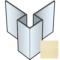 Profil d'angle extérieur symétrique pour bardage Cedral Lap - Aluminium laqué Vanille C02 - longueur 3,00 M