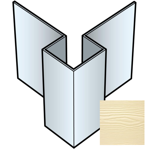 Profil d'angle extérieur symétrique pour bardage Cedral Lap - Aluminium laqué Vanille C02 - longueur 3,00 M