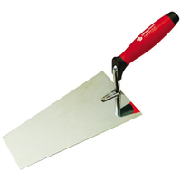 Truelle lisseuse inox bout carré manche bi-matière longueur 20 cm