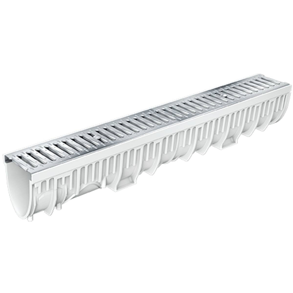 Caniveau MEARIN PLUS 100 avec grille passerelle acier galvanisé CLIPFIX A15 1M