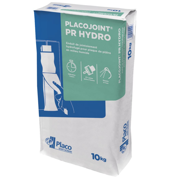 Enduit hydrofugé H1 Placojoint PR Hydro pour local humide - 10,0 KG
