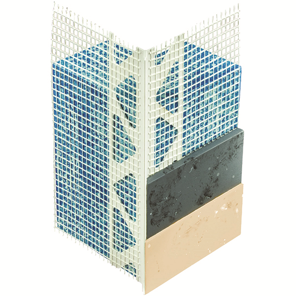 Profilé d'angle en PVC entoilé pour systèmes ITE Parex avec finition grattée épaisse (11 mm) - L. 2,5 ml