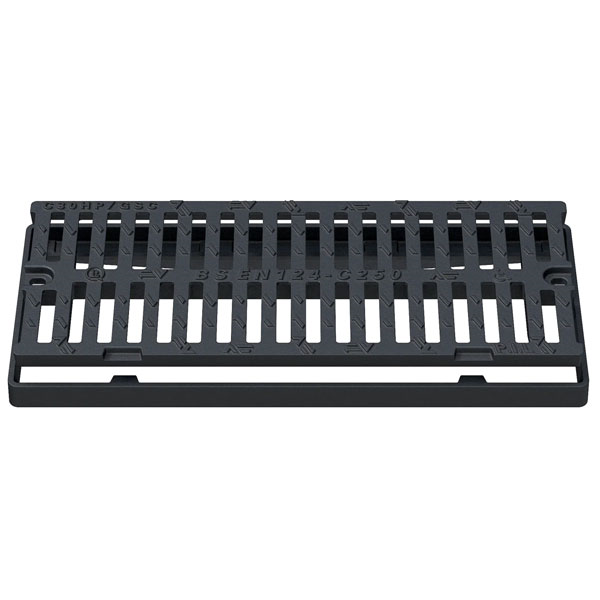 Grille avaloir en fonte avec cadre renforcé C250 PMR - 768 x 320 mm - Hauteur 100 mm