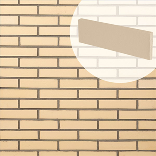 Plaquette de parement mural en terre cuite lisse Terreal Ton pierre - 22 CM x 5 CM - épaisseur 14 MM