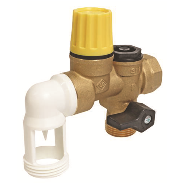 Groupe de Sécurité NF 3/4" à garde d'air coudée - Siège téflon pour eau calcaire