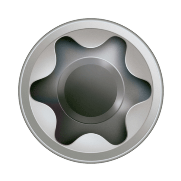 Vis de terrasse Torx T25 - filetage de fixation tête cylindrique en inox A2 5x60mm - Boîte de 100