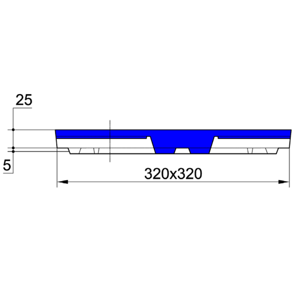 Couvercle armé en béton pour boîte d'eau pluviale à joints de dimensions intérieures 25x25 CM