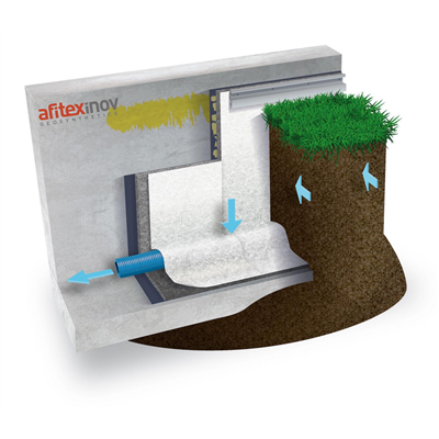 SOMDRAIN T5 : ETANCHEITE MUR ENTERRE  /  RL DE 40M2 / 20X2.00M. PRIX AU M2