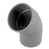 Coude 45° coller évacuation eaux raccord mâle-femelle Ø 80 mm PVC gris