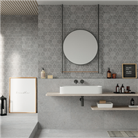 Carrelage intérieur en grès cérame rectifié effet pierre Cement Stone - 60,0 cm x 30,0 cm - ép. 9,00 mm - Grey