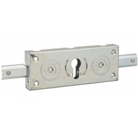 Serrure horizontale de rideau métallique à 2 points de condamnation latéraux Thirard pour cylindre - 160 x 60 mm