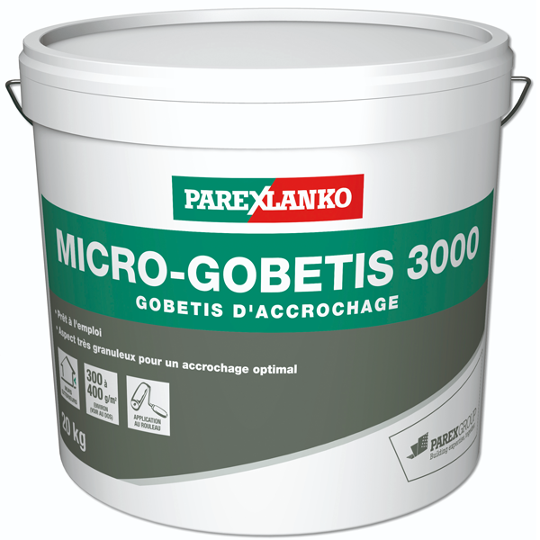 Gobetis d'accrochage pour enduits monocouches - Micro-Gobetis 3000 Parex - Seau de 20 kg