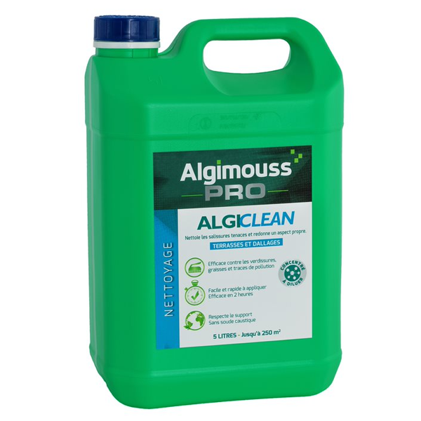 Nettoyant dégraissant pour dallage et terrasse - Algiclean - bidon de 5 litres