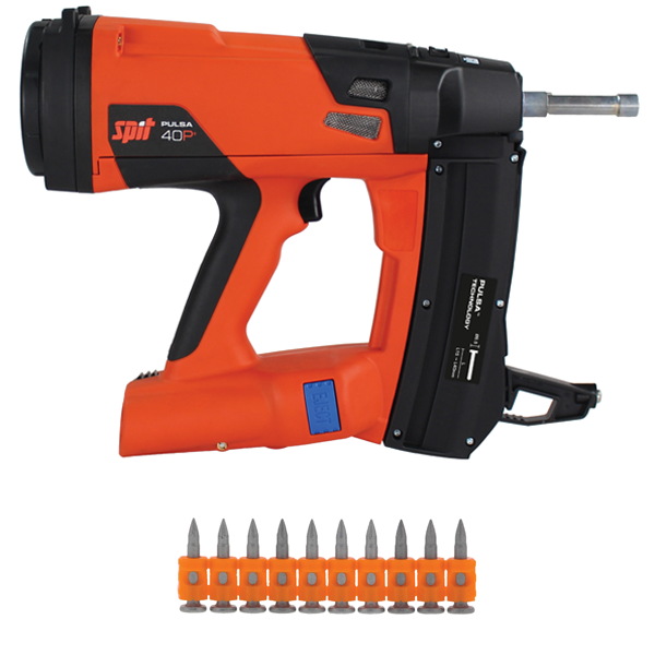 Cloueur autonome à gaz Spit Pulsa 40P+ pour plaquiste avec 2500 clous HC6 de 17 mm