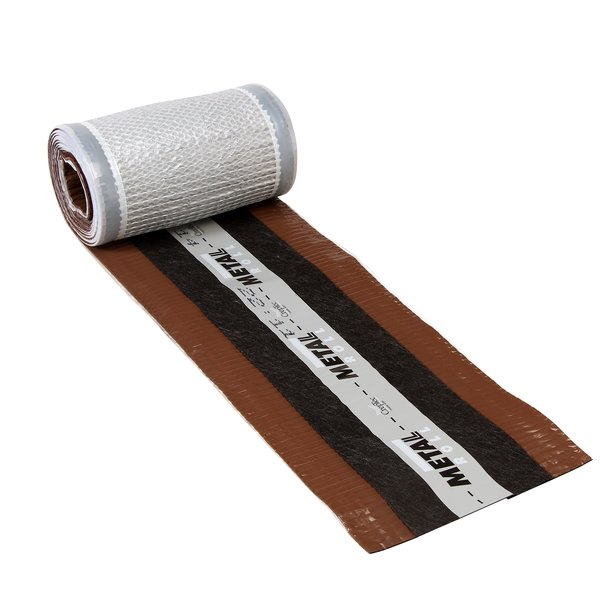 Closoir souple ventilé Metalroll Monier pour faîtage et arêtier - Brun - 26-32 CM - rouleau de 5 M