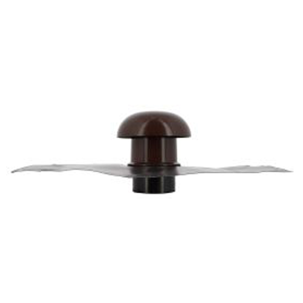 Chapeau de ventilation avec collerette d'étanchéité - diamètre 80 mm - marron