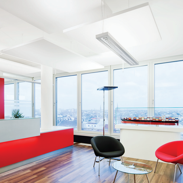 Îlot flottant acoustique Ecophon Solo Rectangle à suspendre - Blanc - 2400 MM x 1200 MM - ép. 40 MM - lot de 2