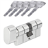Cylindre à bouton haute sécurité Abus D66 à 6 goupilles pour serrure à profil européen - 5 clés - 30 x 30 mm