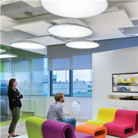 Îlot flottant acoustique Ecophon Solo Square à suspendre - Blanc - 1200 MM x 1200 MM - ép. 40 MM - lot de 4