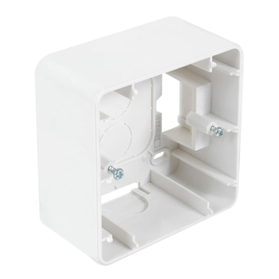 Cadre saillie simple Debflex - 86 x 86 x 43 mm - À visser - ABS - Blanc brillant
