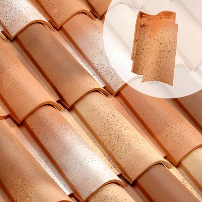 Tuile en terre cuite à emboîtement grand moule fortement galbée - Canal S Poudenx - Paysage