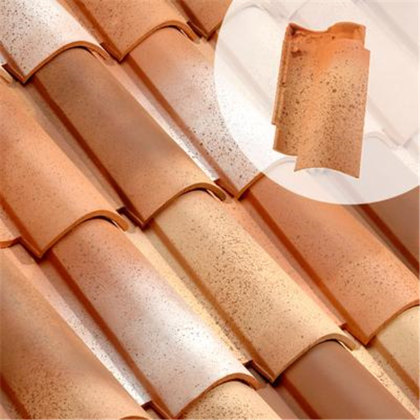 Tuile en terre cuite à emboîtement grand moule fortement galbée - Canal S Poudenx - Paysage