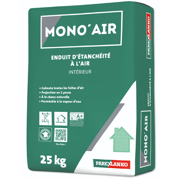 Enduit d'étanchéité à l'air en intérieur MONO'AIR Parexlanko - Sac de 25 kg