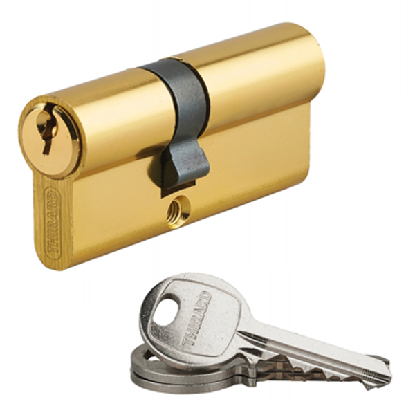 Cylindre européen double entrée laiton Thirard mécanisme 5 goupilles 30 x 40 mm - livré avec 3 clés