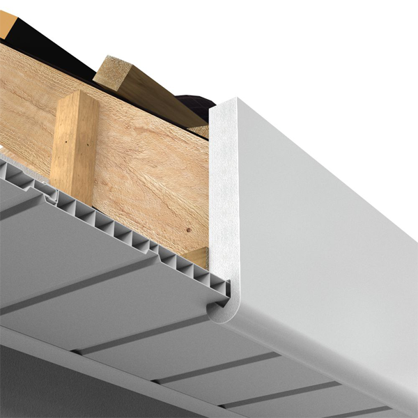 Bandeau de rive PVC blanc arrondi pour avancée de toit - 175,00 MM x 6,00 M