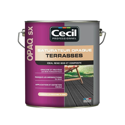 Saturateur opaque pour terrasse bois - OPAQ SX Cecil Professionnel - Wengé mat - Pot 1L
