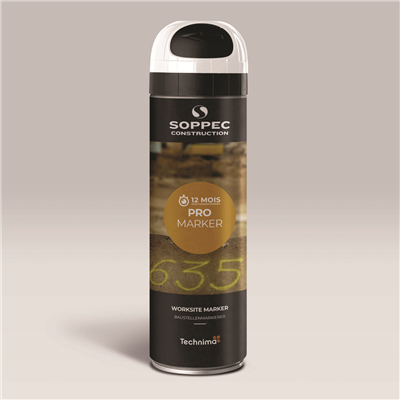 Traceur de chantier PROMARKER blanc non fluorescent durée 12 mois 500 ml