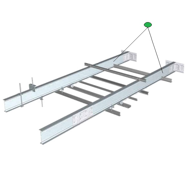 Profil longue portée (PLP) en acier galvanisé pour faux plafond suspendu - Haut. 85,00 MM - Long. 5,00 M - ép. 0,60 MM