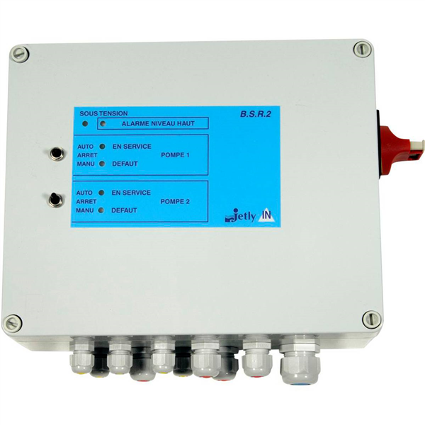 COFFRET DE GESTION DEUX POMPES DE RELEVAGE BSR-2 TRI 2.5/4A.
