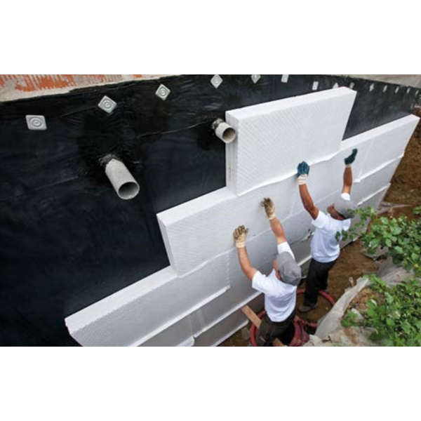 Panneau isolant PSE pour isolation et drainage de soubassement jusqu'à 8 m - Knauf Perimaxx Resist - R 3,70 m².K/W - 1,25 M x 0,60 M - ép.128 MM