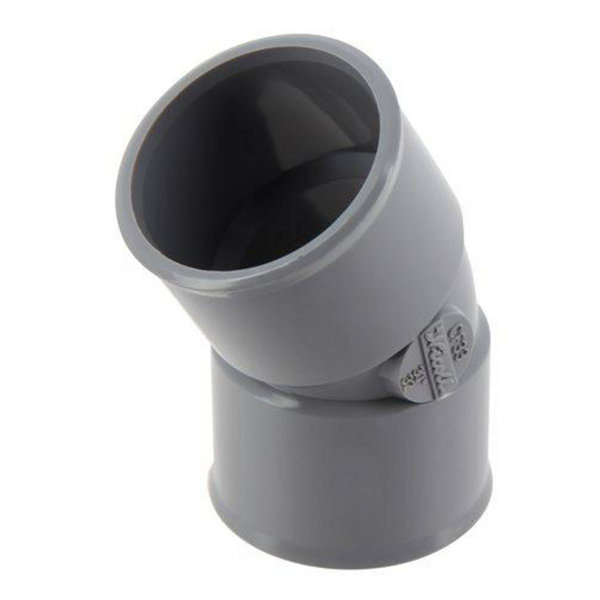 Coude femelle/femelle Nicoll pour évacuation des eaux usées - Diamètre 32 mm - Degré angle 30° - PVC - Gris