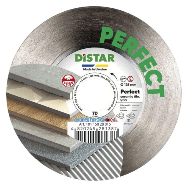 Disque diamant pour découpe céramique et grès cérame - Ø 125 mm - Alésage 22,23 mm - épaisseur 1,5 mm