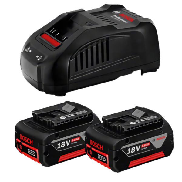 Pack de demarrage Bosch 2 Batteries GBA 18V 5,0Ah et Chargeur GAL 1880 CV