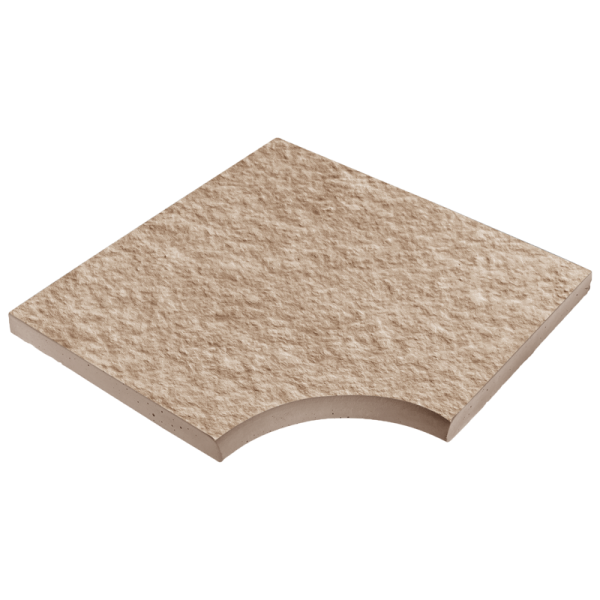 Margelle d'angle droit plate en béton pressé effet pierre - New York - Gironde - 50,0 CM x 50,0 CM - ép. 35,00 MM