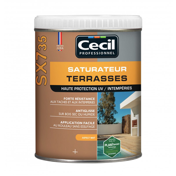 Saturateur pour terrasse bois - SX735 Cécil - Cèdre gris aspect mat - 1 litre