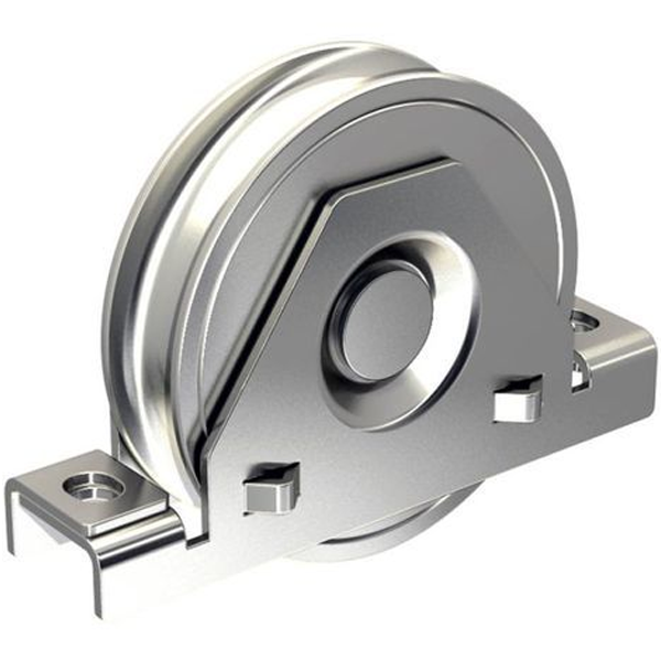 Galet support intérieur Mantion acier galvanisé galet Ø 80 mm gorge ronde Ø 21 mm 200 kg - Lot de 2