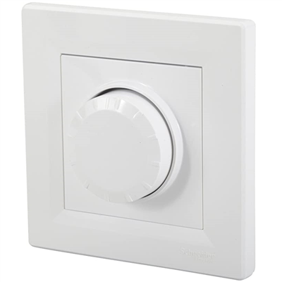 Variateur d'éclairage rotatif Schneider Asfora complet - à encastrer - blanc brillant - 10 A - 600 W